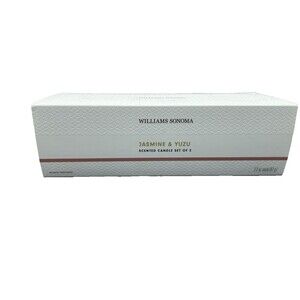Willams Sonoma scented candle set of 3 Jasmine Yuzu‎ Soy candles New Open box